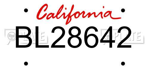 BL28642 California License Plate