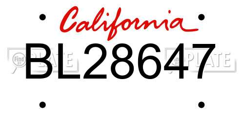BL28647 California License Plate