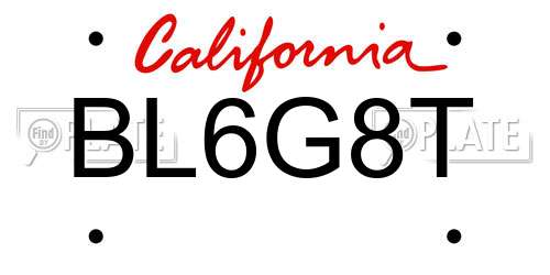 BL6G8T California License Plate