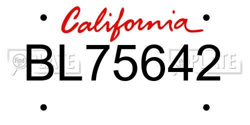 BL75642 California License Plate