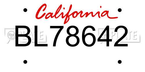 BL78642 California License Plate