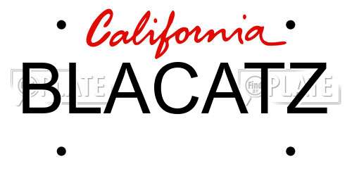 BLACATZ California License Plate