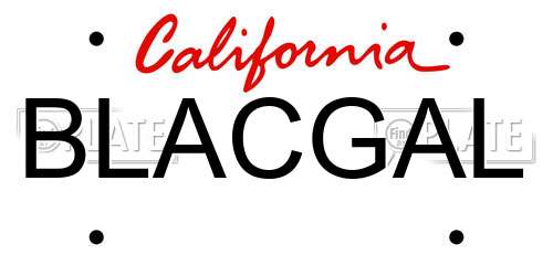 BLACGAL California License Plate