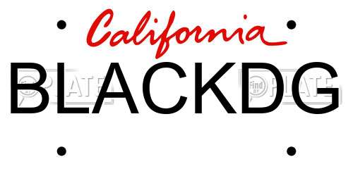 BLACKDG California License Plate