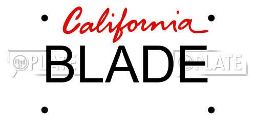 BLADE California License Plate
