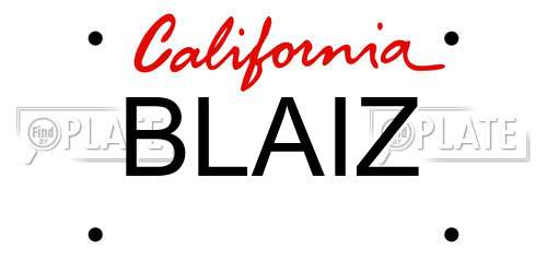 BLAIZ California License Plate