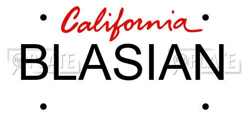 BLASIAN California License Plate