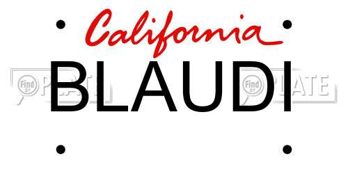 BLAUDI California License Plate