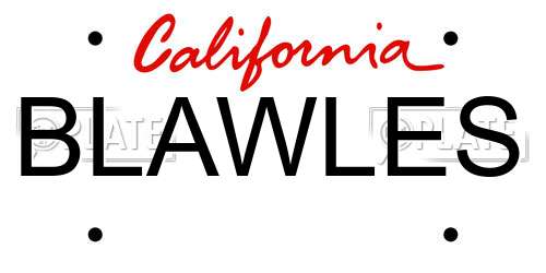 BLAWLES California License Plate