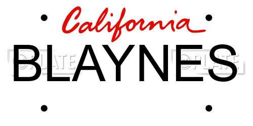 BLAYNES California License Plate