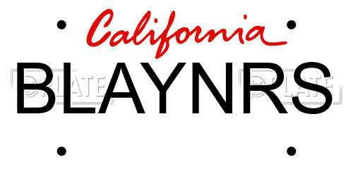 BLAYNRS California License Plate