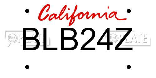 BLB24Z California License Plate