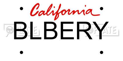 BLBERY California License Plate