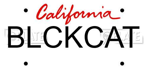 BLCKCAT California License Plate