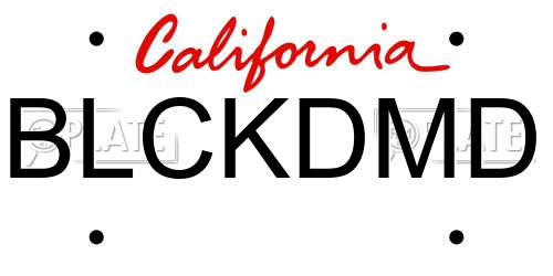 BLCKDMD California License Plate
