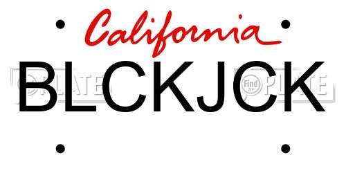 BLCKJCK California License Plate