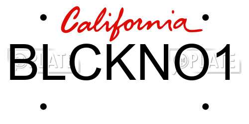 BLCKNO1 California License Plate