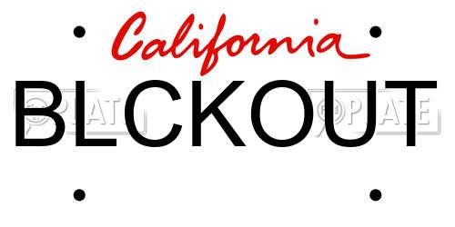 BLCKOUT California License Plate
