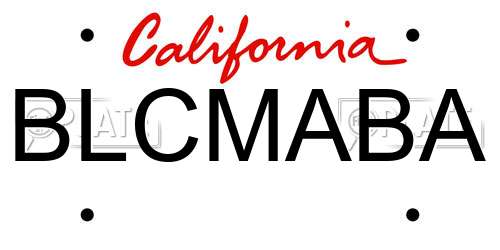 BLCMABA California License Plate