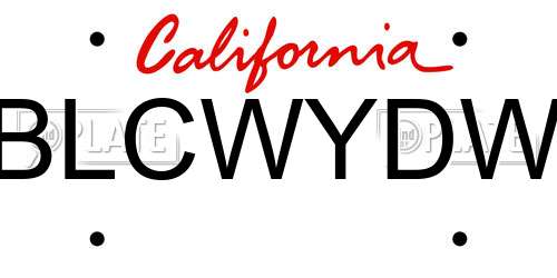 BLCWYDW California License Plate