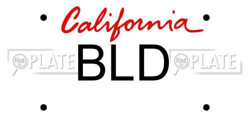 BLD California License Plate