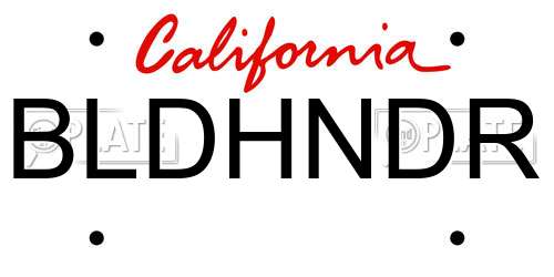 BLDHNDR California License Plate