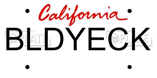 BLDYECK California License Plate