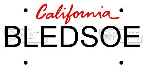 BLEDSOE California License Plate