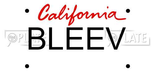 BLEEV California License Plate