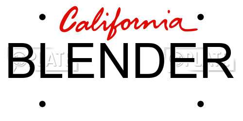BLENDER California License Plate