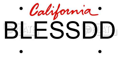 BLESSDD California License Plate