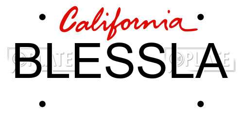 BLESSLA California License Plate