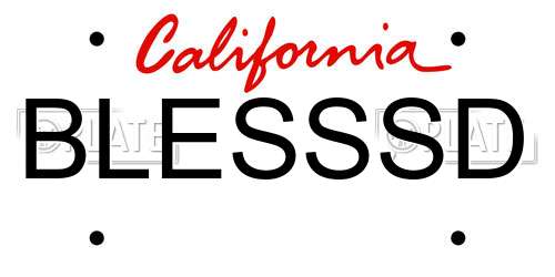 BLESSSD California License Plate