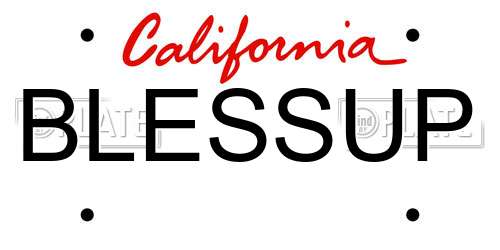 BLESSUP California License Plate