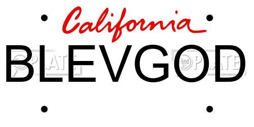 BLEVGOD California License Plate