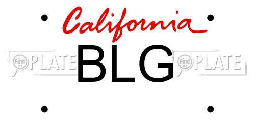 BLG California License Plate