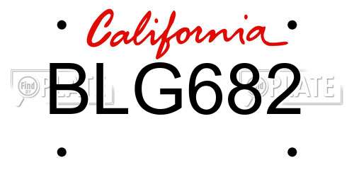 BLG682 California License Plate
