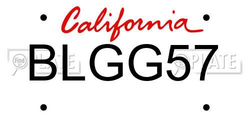 BLGG57 California License Plate