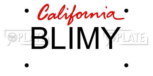 BLIMY California License Plate