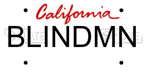 BLINDMN California License Plate