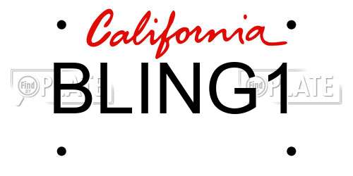 BLING1 California License Plate