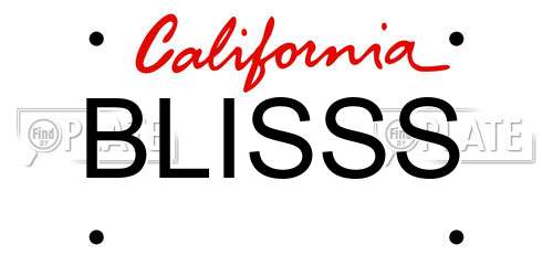 BLISSS California License Plate