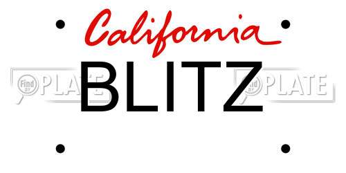 BLITZ California License Plate