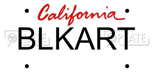 BLKART California License Plate