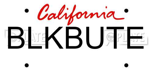 BLKBUTE California License Plate