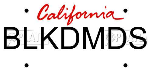 BLKDMDS California License Plate