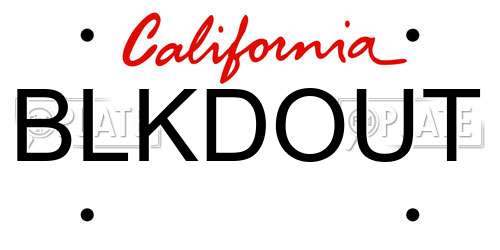 BLKDOUT California License Plate