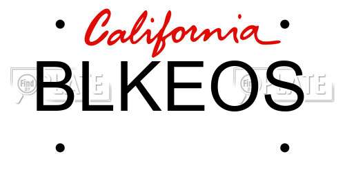 BLKEOS California License Plate