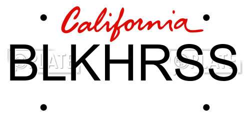BLKHRSS California License Plate