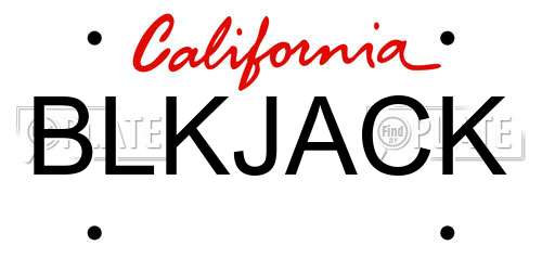 BLKJACK California License Plate